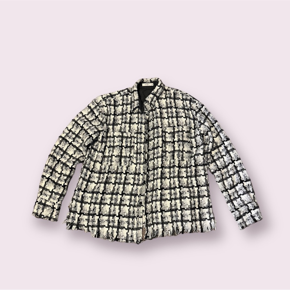 3XL MNML.LA Black/White Distressed Overshirt